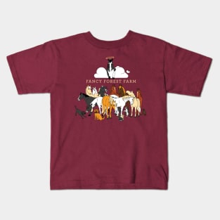 Fancy Forest Farm • Family Portrait 2023 • White Text Kids T-Shirt